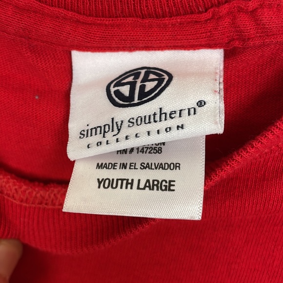 Simply Southern Christmas Nauti or Nice Long Sleeve Youth Size Large Color Red - Picture 6 of 7